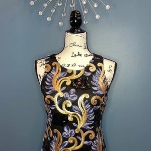 NWT Blue,Black & Gold Sequin Dress Sz. S